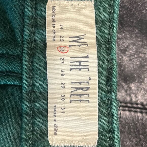 Free People We The Free Cotton Zip Up Women’s Size 26 Green Mini Denim Skirt - Picture 7 of 7